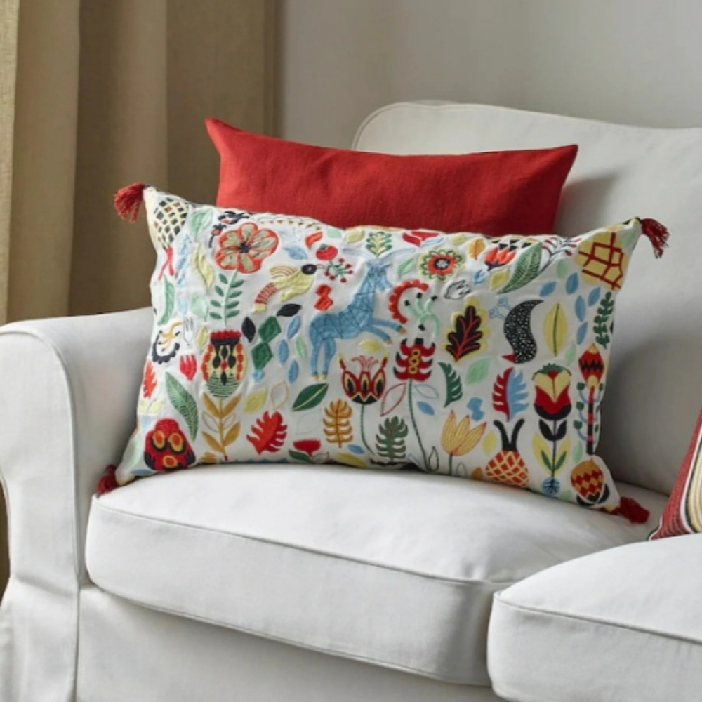 IKEA  Rödarv Multicolor Embroidered Cushion Covers (2) - Picture 5 of 8